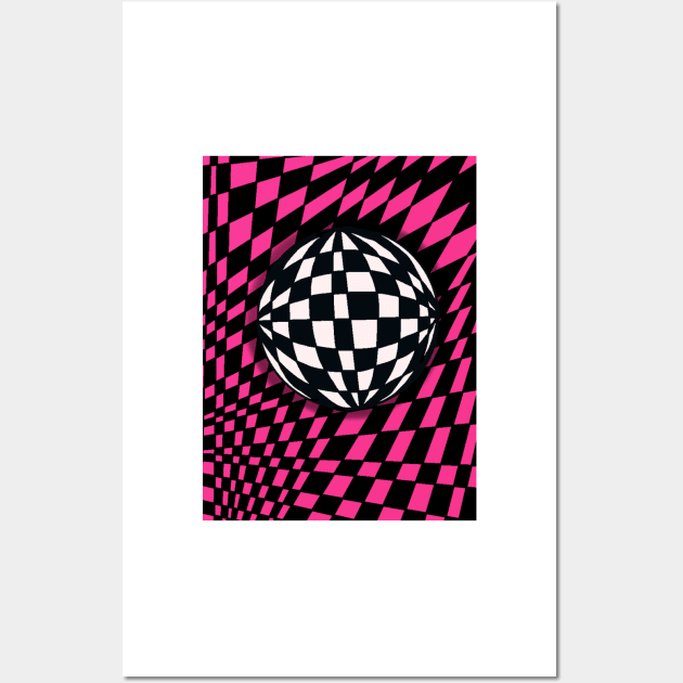 Checkered Sphere Wall Art by GemmasGems